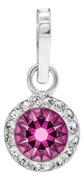 Conjunto Dije y Aretes Plata Ley .925 Zirconia Fucsia Artesanal - Imagen 3