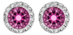 Conjunto Dije y Aretes Plata Ley .925 Zirconia Fucsia Artesanal - Imagen 7