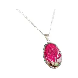Conjunto Dije y Cadena Plata 925 Árbol de la Vida Ovalado Zirconia Rosa - Imagen 4