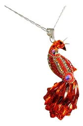 Conjunto Pavo Real Plata .925 con Zirconia Naranja 44cm - Imagen 4