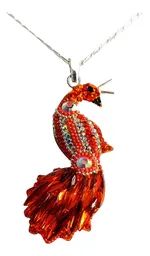 Conjunto Pavo Real Plata .925 con Zirconia Naranja 44cm - Imagen 6