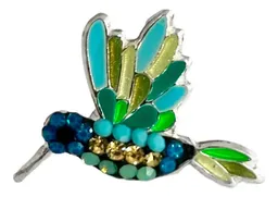 Conjunto Plata 925 Colibrí Zirconia Verde con Cadena - Imagen 6