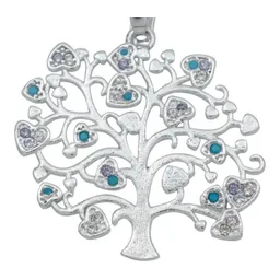 Dije Árbol de la Vida Corazones Plata 925 Zirconia Multicolor - Imagen 2