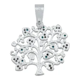 Dije Árbol de la Vida Corazones Plata 925 Zirconia Multicolor - Imagen 3