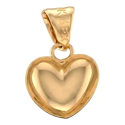 Dije de Corazón de Oro Amarillo 10k Liso y Arenado de 14 mm - Imagen 3