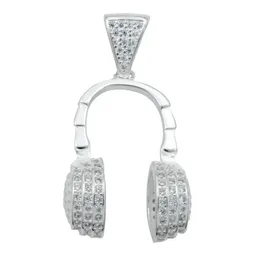 Dije Audífonos Gamer Plata 925 con Zirconia Pulida - Imagen 1