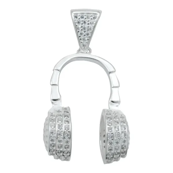 Dije Audífonos Gamer Plata 925 con Zirconia Pulida - Imagen 1