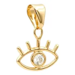 Dije de Ojo Protector en Oro Blanco 10k Diseño Minimalista Ligero - Imagen 1