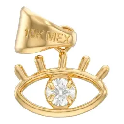 Dije de Ojo Protector en Oro Blanco 10k Diseño Minimalista Ligero - Imagen 2