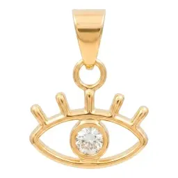 Dije de Ojo Protector en Oro Blanco 10k Diseño Minimalista Ligero - Imagen 3