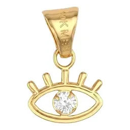 Dije de Ojo Protector en Oro Blanco 10k Diseño Minimalista Ligero - Imagen 4