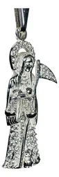 Dije Santa Muerte con Zirconia Plata .925 Clásico - Imagen 4