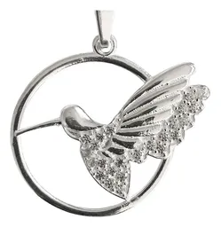 Dije Colibri Círculo Plata Ley .925 con Zirconia Brillante - Imagen 2