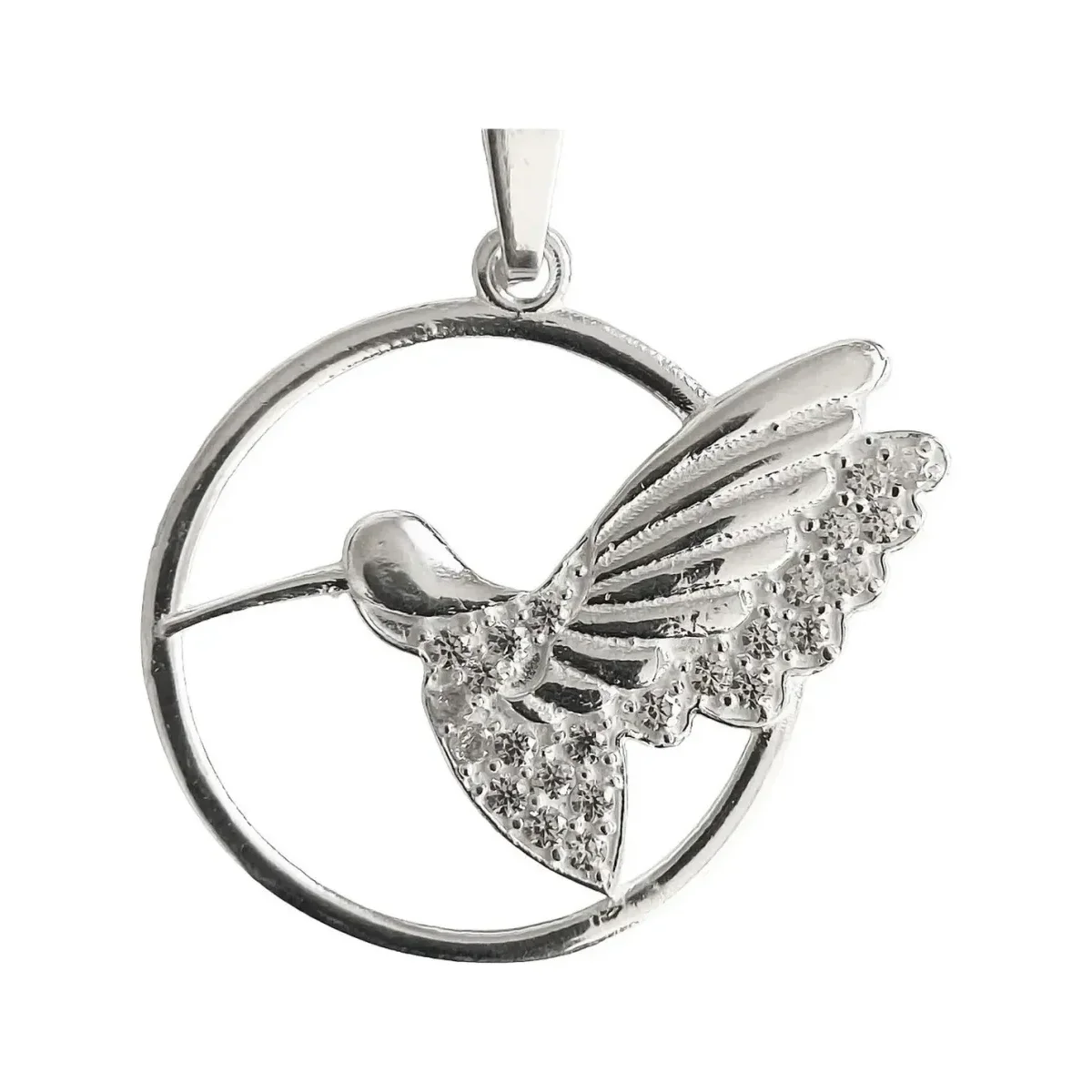 Dije Colibri Círculo Plata Ley .925 con Zirconia Brillante - Imagen 2