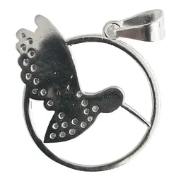 Dije Colibri Círculo Plata Ley .925 con Zirconia Brillante - Imagen 3