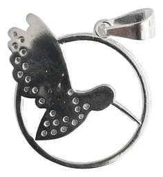 Dije Colibri Círculo Plata Ley .925 con Zirconia Brillante - Imagen 3