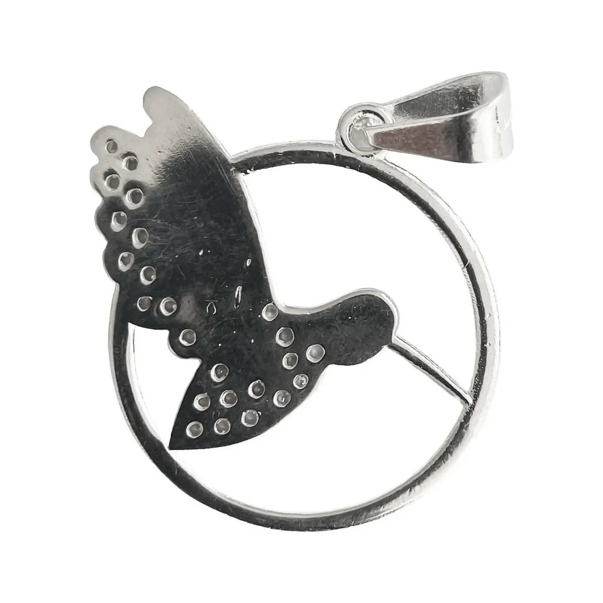 Dije Colibri Círculo Plata Ley .925 con Zirconia Brillante - Imagen 3