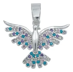 Dije Colibrí Plata 925 con Zirconia Multicolor Brillante Modelo 1941 - Imagen 1