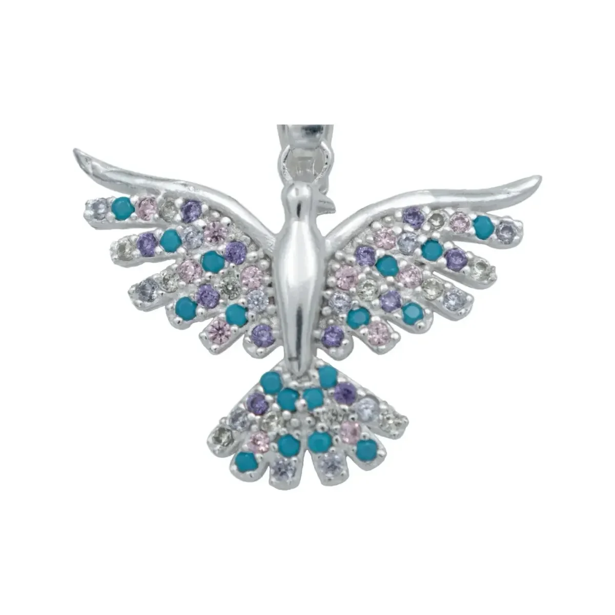 Dije Colibrí Plata 925 con Zirconia Multicolor Brillante Modelo 1941 - Imagen 2