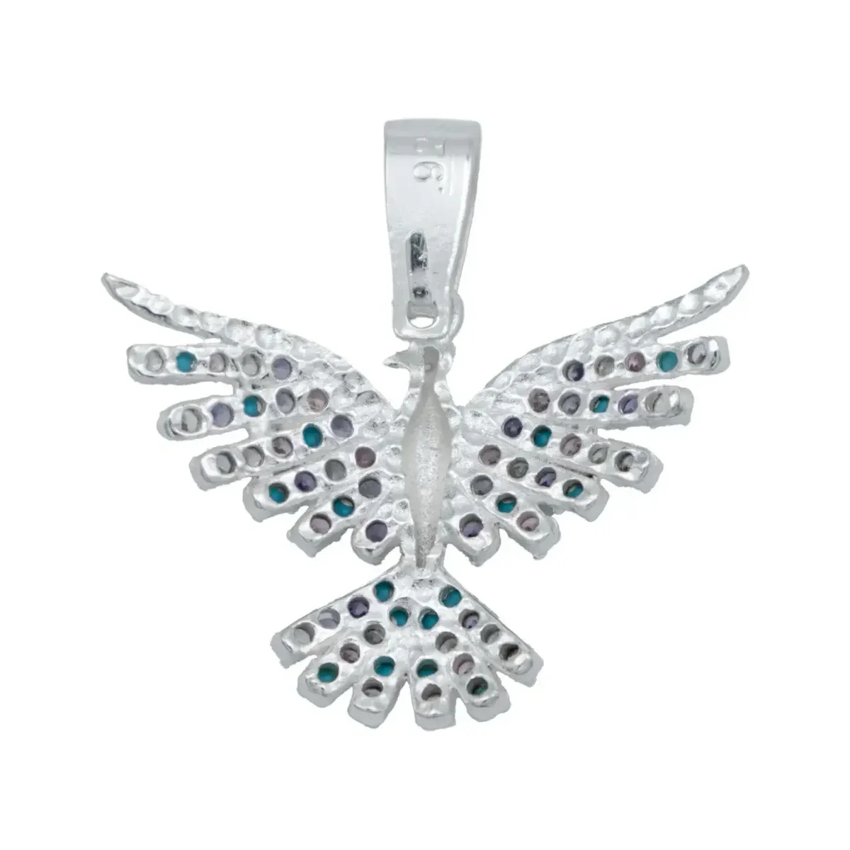 Dije Colibrí Plata 925 con Zirconia Multicolor Brillante Modelo 1941 - Imagen 3