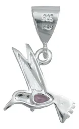 Dije Colibrí Plata 925 con Zirconia Rosa para Cadena - Imagen 3