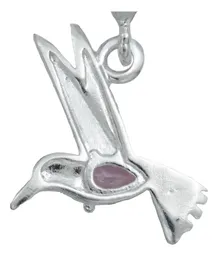 Dije Colibrí Plata 925 con Zirconia Rosa para Cadena - Imagen 4