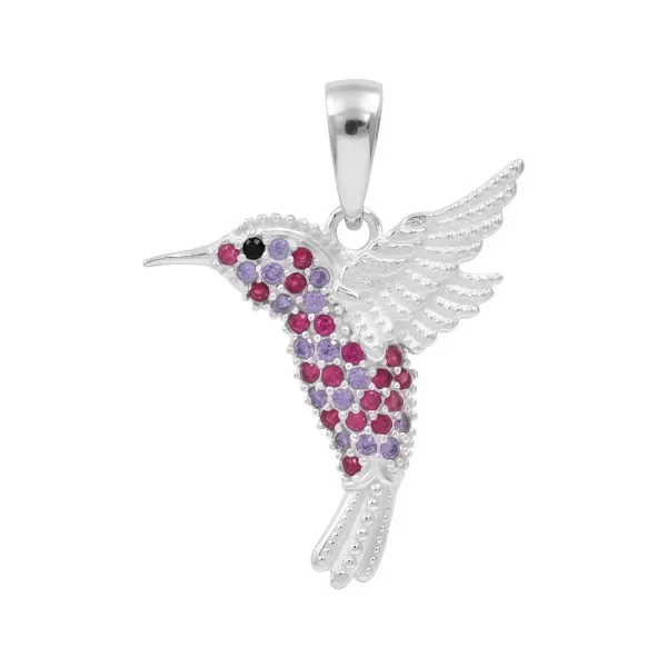 Dije Colibrí Plata 925 con Zirconia Transparente - Imagen 1