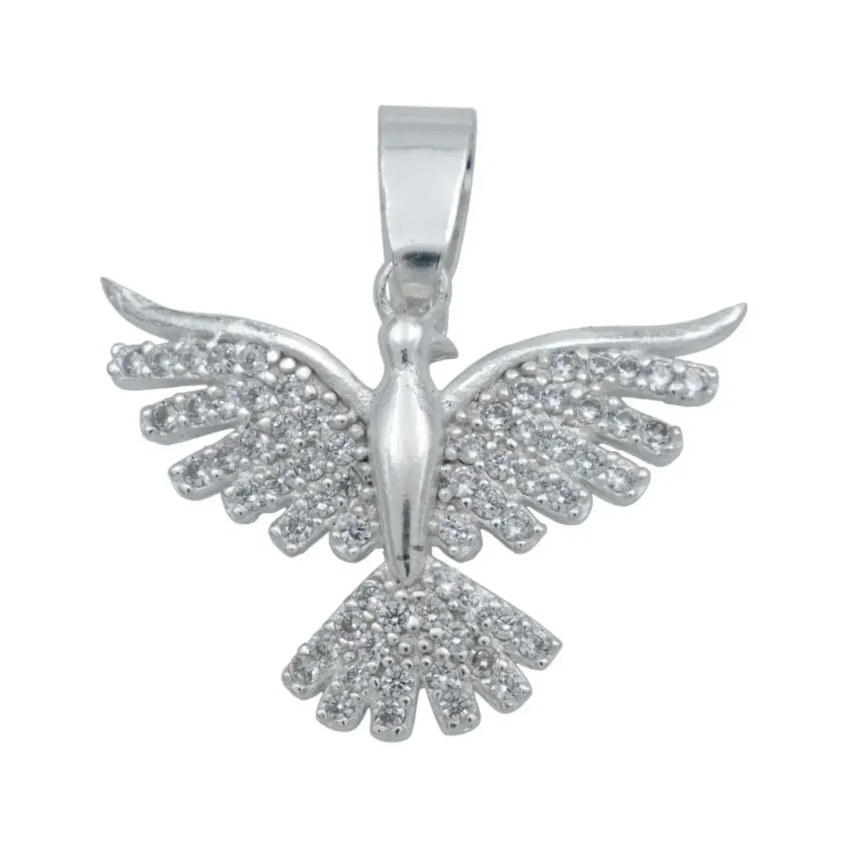 Dije Colibrí Plata 925 Zirconia Blanca - Imagen 2