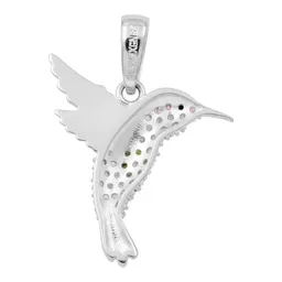 Dije Colibrí Plata 925 Zirconia Multicolor - Imagen 2