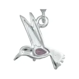 Dije Colibrí Plata 925 Zirconia Rosa con Cadena - Imagen 5