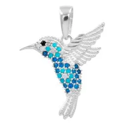 Dije Colibrí Plata 925 Zirconias Multicolor para Mujer - Imagen 1