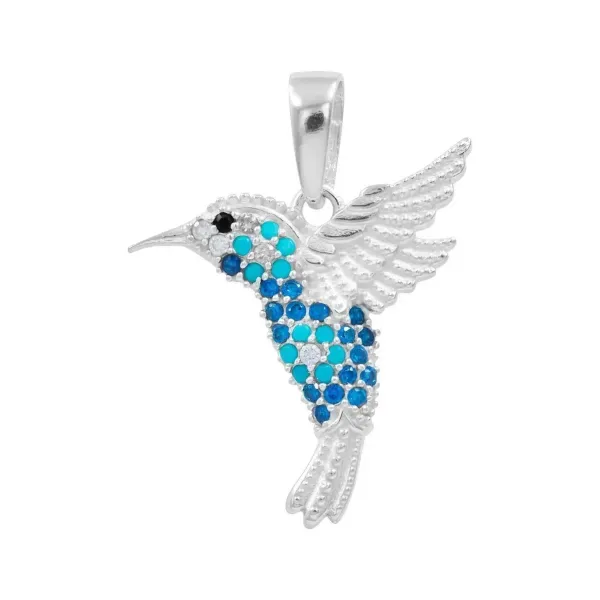 Dije Colibrí Plata 925 Zirconias Multicolor para Mujer - Imagen 1