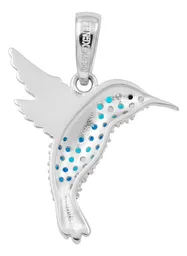 Dije Colibrí Plata 925 Zirconias Multicolor para Mujer - Imagen 2