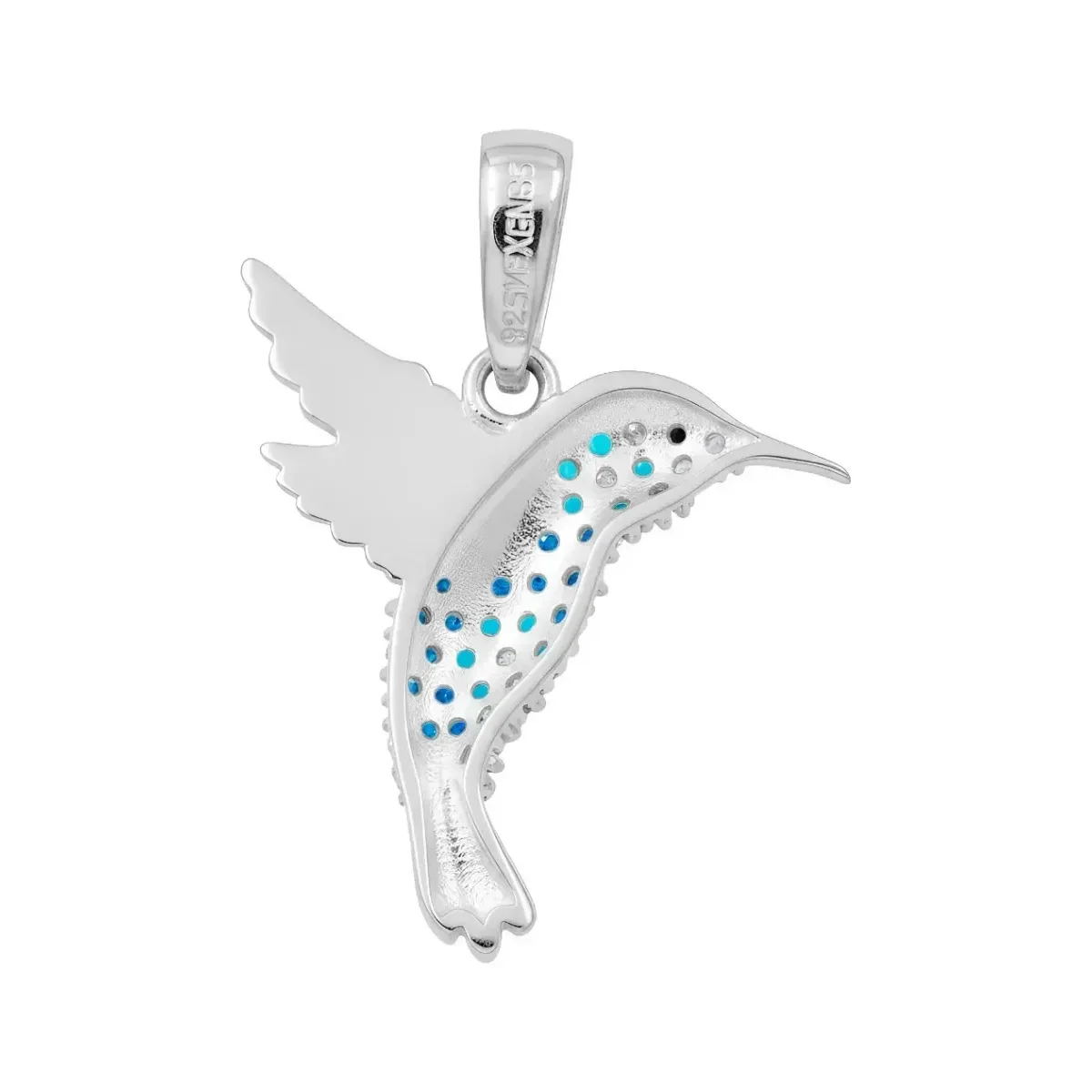 Dije Colibrí Plata 925 Zirconias Multicolor para Mujer - Imagen 2