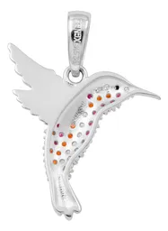 Dije Colibrí Plata Ley .925 con Zirconias Multicolor para Mujer Modelo 2470 - Imagen 2