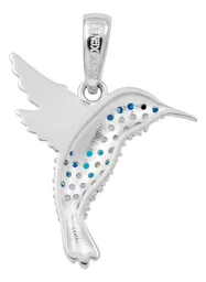 Dije Colibrí Plata Ley .925 con Zirconias Multicolor para Mujer Modelo 2474 - Imagen 2