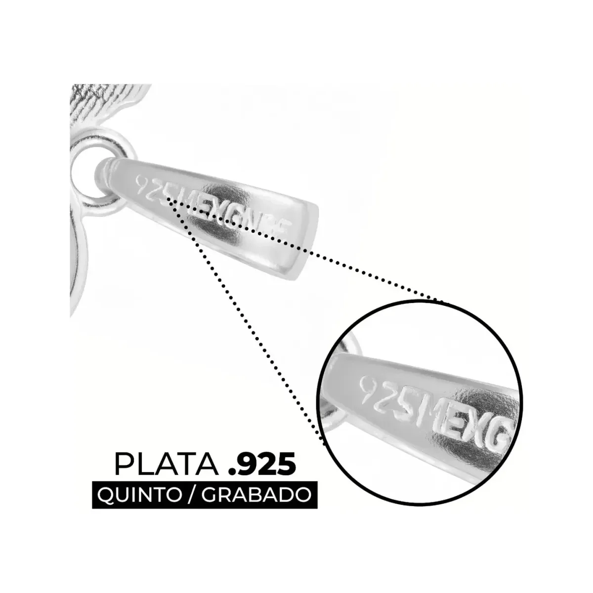 Dije Colibrí Plata Ley .925 con Zirconias Multicolor para Mujer Modelo 2474 - Imagen 3