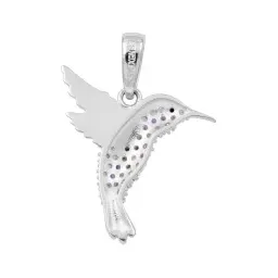 Dije Colibrí Plata Ley .925 Zirconias Multicolor - Imagen 2