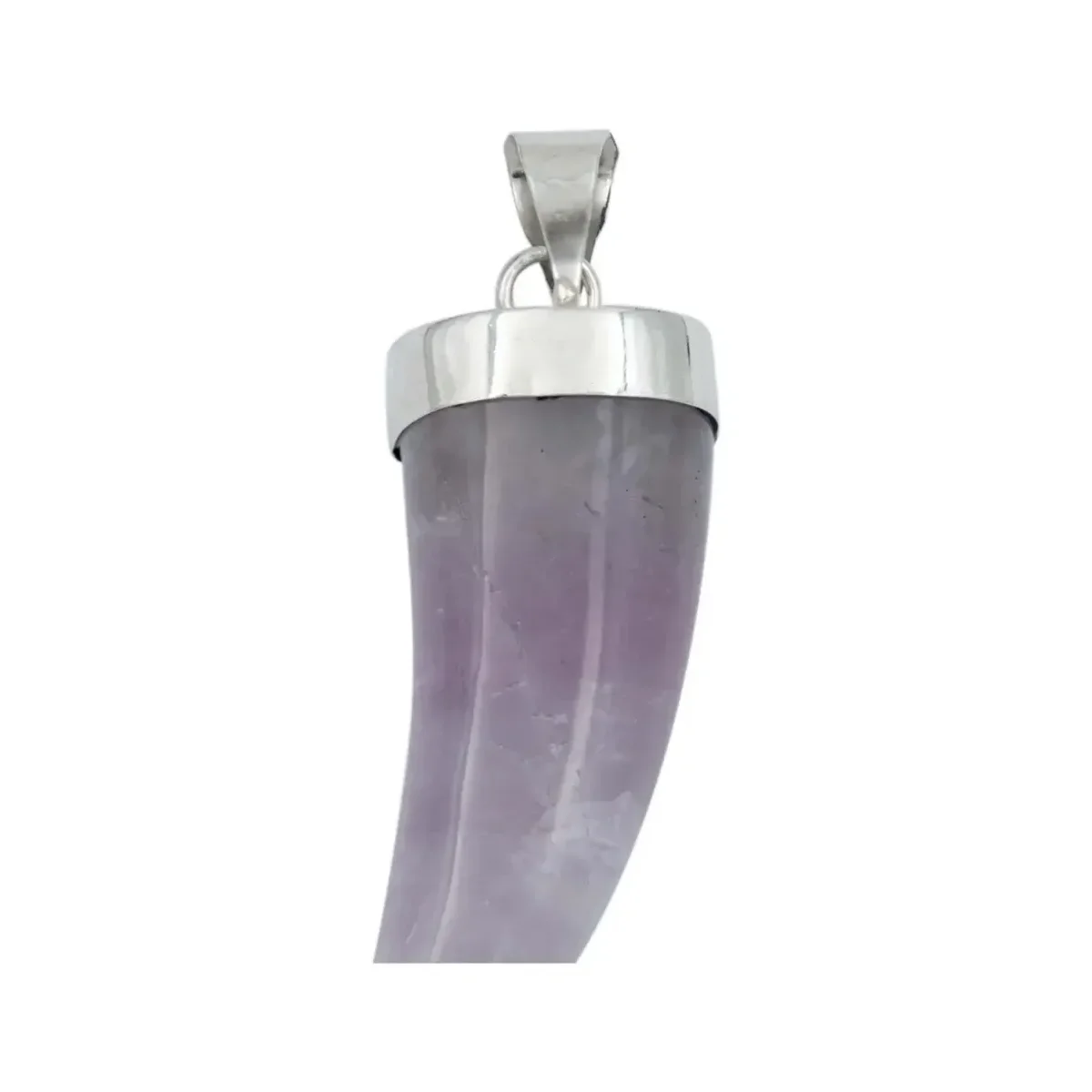 Dije Colmillo Plata 925 con Piedra Natural Morada para Hombre - Imagen 2