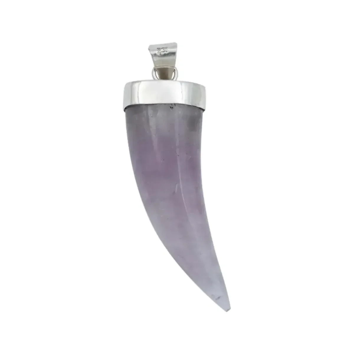 Dije Colmillo Plata 925 con Piedra Natural Morada para Hombre - Imagen 4