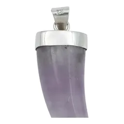 Dije Colmillo Plata 925 con Piedra Natural Morada para Hombre - Imagen 5