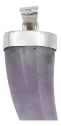 Dije Colmillo Plata 925 con Piedra Natural Morada para Hombre - Imagen 5