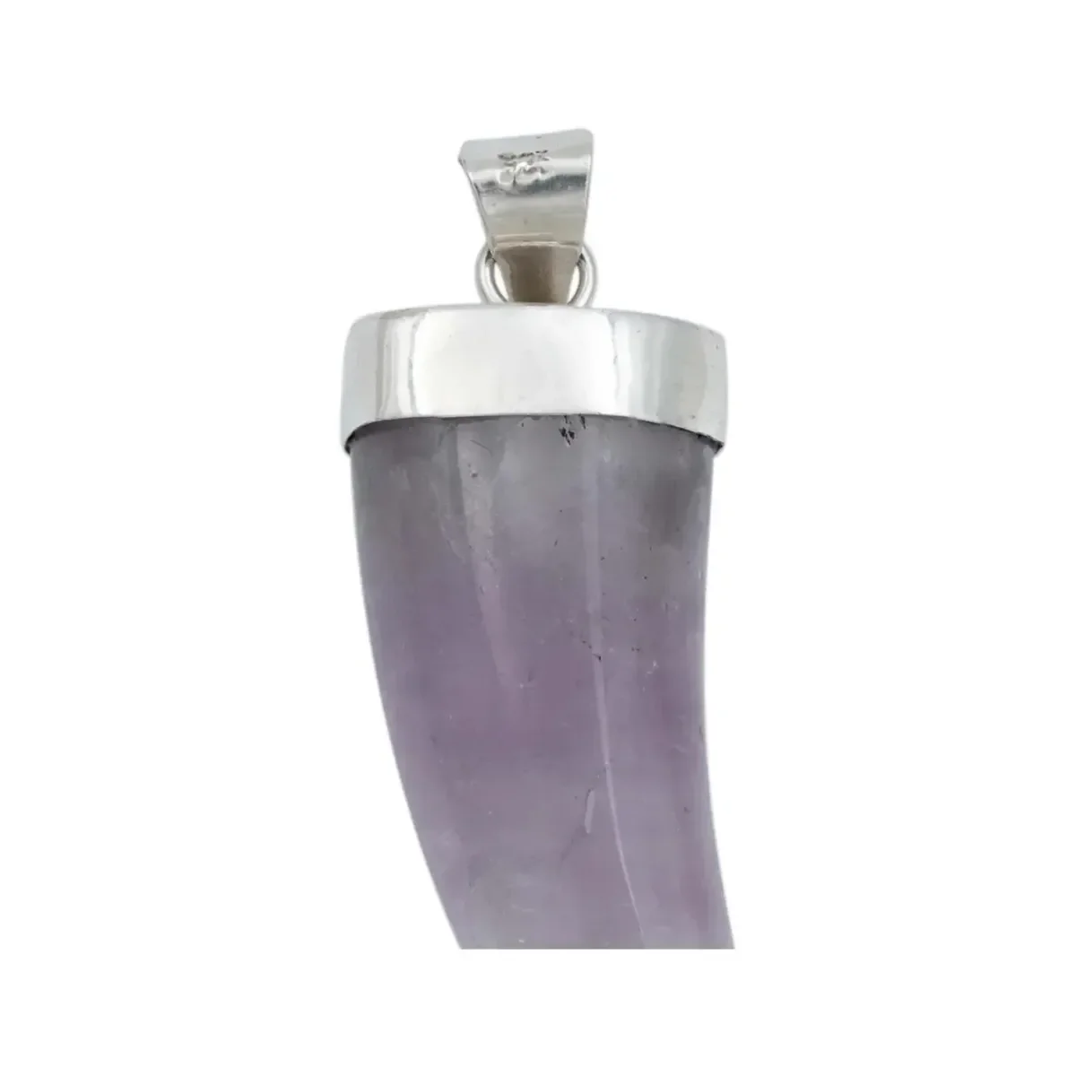 Dije Colmillo Plata 925 con Piedra Natural Morada para Hombre - Imagen 5