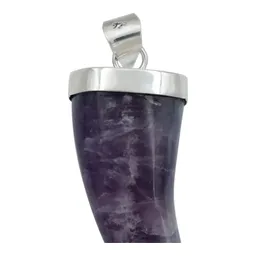 Dije Colmillo Plata 925 Piedra Natural Amatista Hombre - Imagen 5