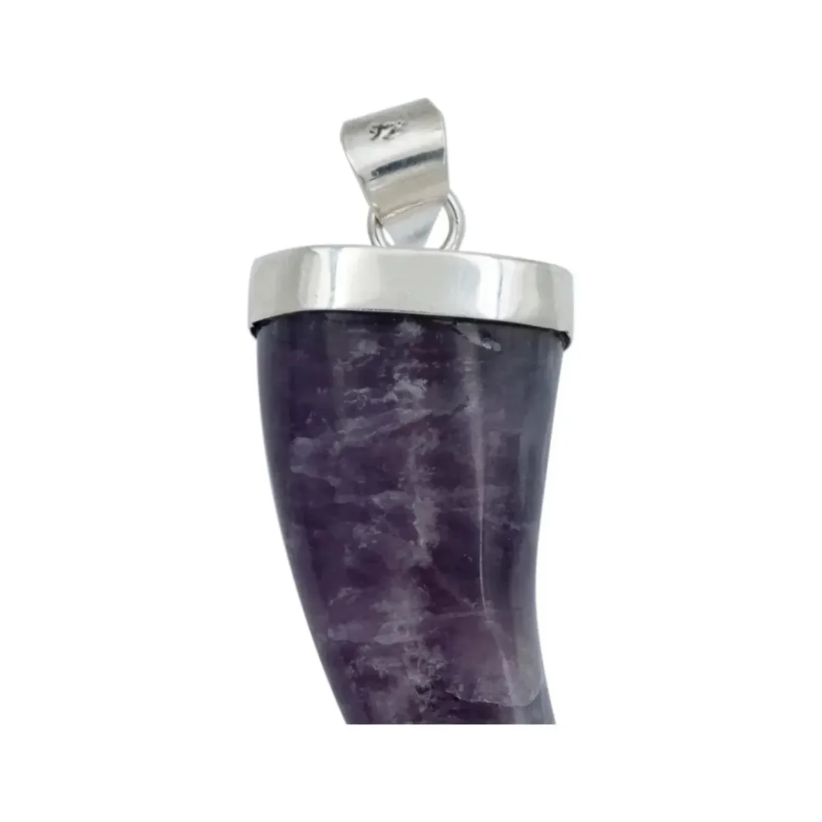 Dije Colmillo Plata 925 Piedra Natural Amatista Hombre - Imagen 5