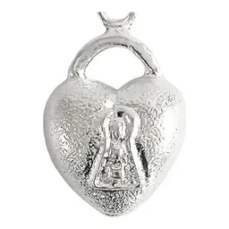 Dije Corazón Candado Hueco Plata 925 - Imagen 2