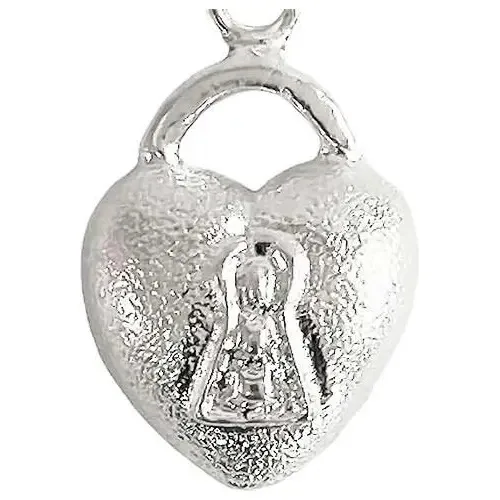 Dije Corazón Candado Hueco Plata 925 - Imagen 1