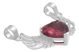 Dije Corazón con Alas Plata 925 Zirconia Roja - Imagen 3