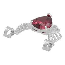 Dije Corazón con Alas Plata 925 Zirconia Roja - Imagen 5