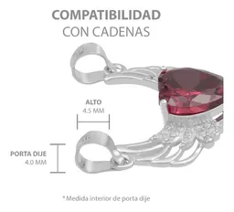 Dije Corazón con Alas Plata 925 Zirconia Roja - Imagen 6